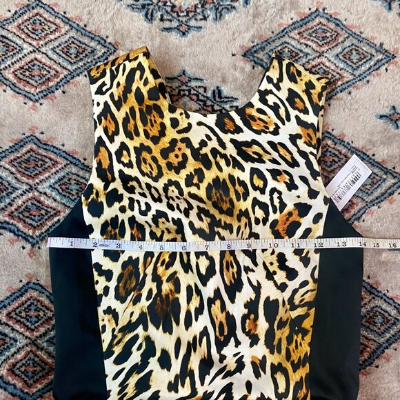 *NWT* Karen Millen Leopard Print Panel Seam Sleeveless Pencil Dress - Size 4 - Picture 14 of 16